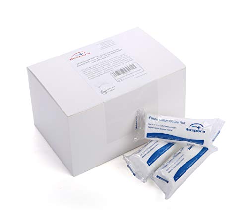 Hospora Latex-Free Elastic Cotton Conforming Gauze Roll, 4 Inches, 24 Packs