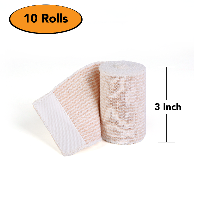 Hospora Latex-Free Cotton Elastic Bandage Wrap with Hook & Loop Closure