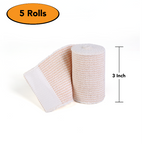 Hospora Latex-Free Cotton Elastic Bandage Wrap with Hook & Loop Closure