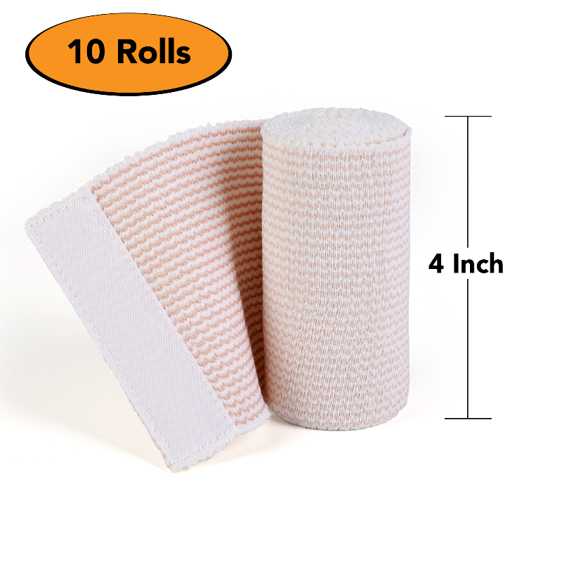 Hospora Latex-Free Cotton Elastic Bandage Wrap with Hook & Loop Closure